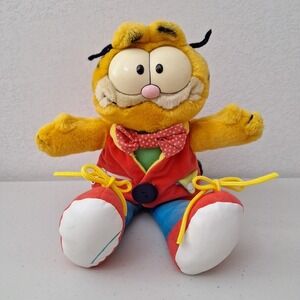 RARE Vtg DAKIN 1981 Garfield The Cat Snappy Dresser Learning Time Plush Stuffed